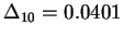 $\Delta_{10} = 0.0401$