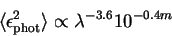 \begin{displaymath}
\langle \epsilon_{\rm phot}^2 \rangle \propto \lambda^{-3.6} 10^{-0.4m}
\end{displaymath}