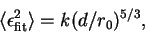 \begin{displaymath}
\langle \epsilon^2_{\rm fit} \rangle = k (d/r_0)^{5/3},
\end{displaymath}